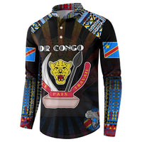 Personalized DR Congo Roots Button Sweatshirt African Map in Fingerprint and Tribal Colors