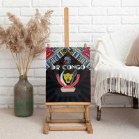 DR Congo Roots Canvas Wall Art African Map in Fingerprint and Tribal Colors
