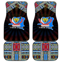 DR Congo Roots Car Mats African Map in Fingerprint and Tribal Colors