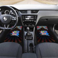 DR Congo Roots Car Mats African Map in Fingerprint and Tribal Colors