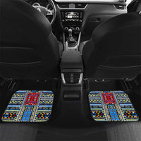DR Congo Roots Car Mats African Map in Fingerprint and Tribal Colors
