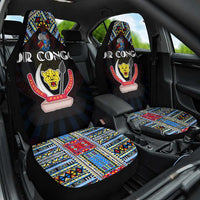 DR Congo Roots Car Seat Cover African Map in Fingerprint and Tribal Colors