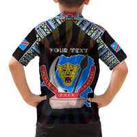 Personalized DR Congo Roots Family Matching Long Sleeve Bodycon Dress and Hawaiian Shirt African Map in Fingerprint and Tribal Colors