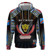 Personalized DR Congo Roots Hoodie African Map in Fingerprint and Tribal Colors