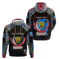 Personalized DR Congo Roots Hoodie African Map in Fingerprint and Tribal Colors