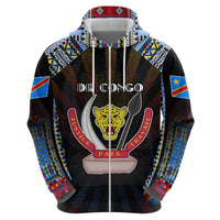 Personalized DR Congo Roots Hoodie African Map in Fingerprint and Tribal Colors