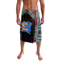 Personalized DR Congo Roots Lavalava African Map in Fingerprint and Tribal Colors