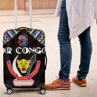 DR Congo Roots Luggage Cover African Map in Fingerprint and Tribal Colors