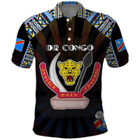 Personalized DR Congo Roots Polo Shirt African Map in Fingerprint and Tribal Colors