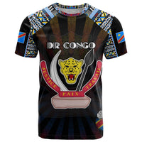 Personalized DR Congo Roots T Shirt African Map in Fingerprint and Tribal Colors