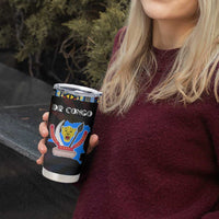 DR Congo Roots Tumbler Cup African Map in Fingerprint and Tribal Colors