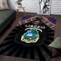 Liberia Roots Area Rug African Map in Fingerprint and Tribal Colors