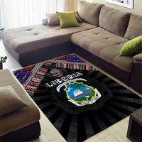 Liberia Roots Area Rug African Map in Fingerprint and Tribal Colors