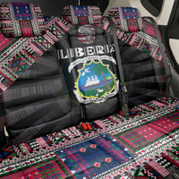 Liberia Roots Back Car Seat Cover African Map in Fingerprint and Tribal Colors