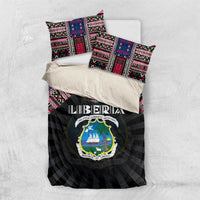 Liberia Roots Bedding Set African Map in Fingerprint and Tribal Colors
