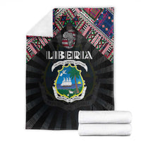 Liberia Roots Blanket African Map in Fingerprint and Tribal Colors