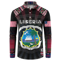 Personalized Liberia Roots Button Sweatshirt African Map in Fingerprint and Tribal Colors