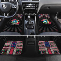 Liberia Roots Car Mats African Map in Fingerprint and Tribal Colors