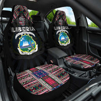 Liberia Roots Car Seat Cover African Map in Fingerprint and Tribal Colors