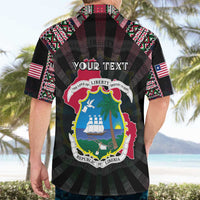 Personalized Liberia Roots Hawaiian Shirt African Map in Fingerprint and Tribal Colors