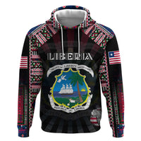 Personalized Liberia Roots Hoodie African Map in Fingerprint and Tribal Colors