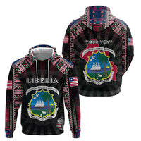 Personalized Liberia Roots Hoodie African Map in Fingerprint and Tribal Colors