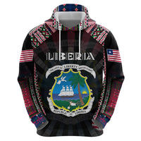 Personalized Liberia Roots Hoodie African Map in Fingerprint and Tribal Colors