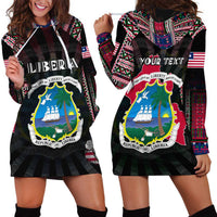 Personalized Liberia Roots Hoodie Dress African Map in Fingerprint and Tribal Colors