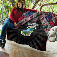 Liberia Roots Quilt African Map in Fingerprint and Tribal Colors