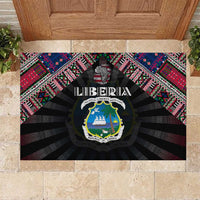 Liberia Roots Rubber Doormat African Map in Fingerprint and Tribal Colors