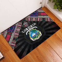 Liberia Roots Rubber Doormat African Map in Fingerprint and Tribal Colors