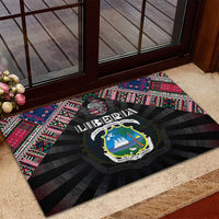Liberia Roots Rubber Doormat African Map in Fingerprint and Tribal Colors