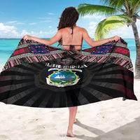 Liberia Roots Sarong African Map in Fingerprint and Tribal Colors