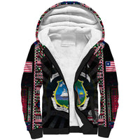 Personalized Liberia Roots Sherpa Hoodie African Map in Fingerprint and Tribal Colors