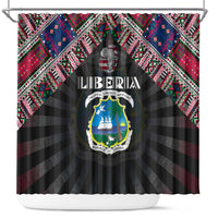 Liberia Roots Shower Curtain African Map in Fingerprint and Tribal Colors