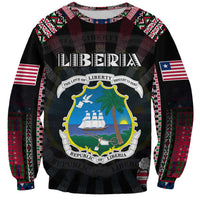 Personalized Liberia Roots Sweatshirt African Map in Fingerprint and Tribal Colors