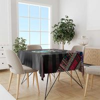 Liberia Roots Tablecloth African Map in Fingerprint and Tribal Colors