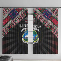 Liberia Roots Window Curtain African Map in Fingerprint and Tribal Colors