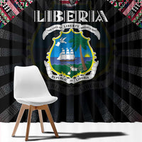 Liberia Roots Window Curtain African Map in Fingerprint and Tribal Colors