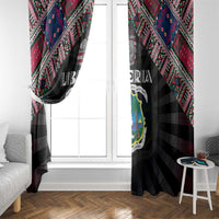 Liberia Roots Window Curtain African Map in Fingerprint and Tribal Colors