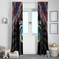Liberia Roots Window Curtain African Map in Fingerprint and Tribal Colors