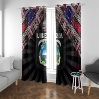Liberia Roots Window Curtain African Map in Fingerprint and Tribal Colors