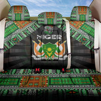 Niger Roots Back Car Seat Cover African Map in Fingerprint and Tribal Colors
