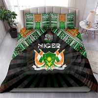 Niger Roots Bedding Set African Map in Fingerprint and Tribal Colors