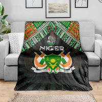 Niger Roots Blanket African Map in Fingerprint and Tribal Colors