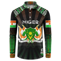 Personalized Niger Roots Button Sweatshirt African Map in Fingerprint and Tribal Colors