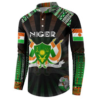 Personalized Niger Roots Button Sweatshirt African Map in Fingerprint and Tribal Colors