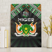 Niger Roots Canvas Wall Art African Map in Fingerprint and Tribal Colors
