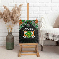 Niger Roots Canvas Wall Art African Map in Fingerprint and Tribal Colors