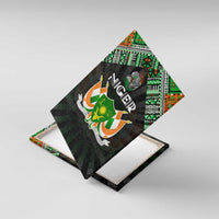 Niger Roots Canvas Wall Art African Map in Fingerprint and Tribal Colors